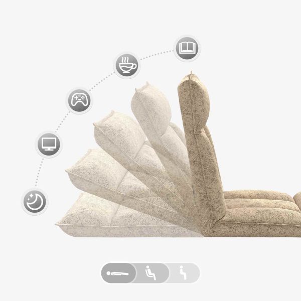 Подово кресло Светлосиво 55 x 61 x 70 см текстил