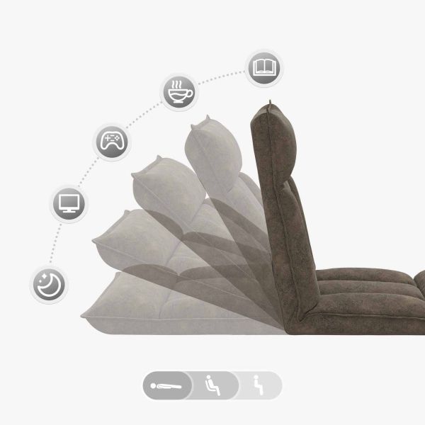 Подово кресло Тъмен сив 55 x 61 x 70 см текстил