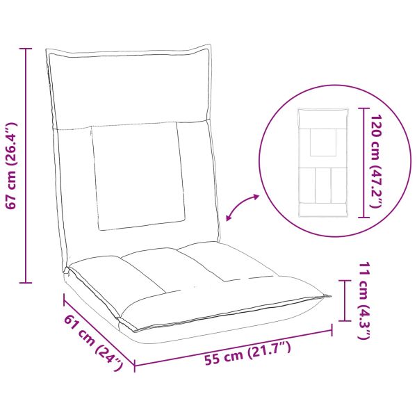 Подово кресло Тъмен сив 55 x 61 x 70 см текстил