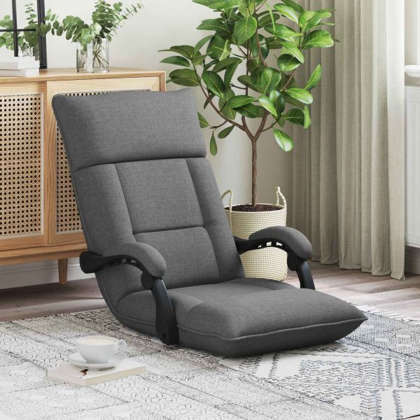 Подово кресло Тъмен сив 66 x 66 x 80 см текстил