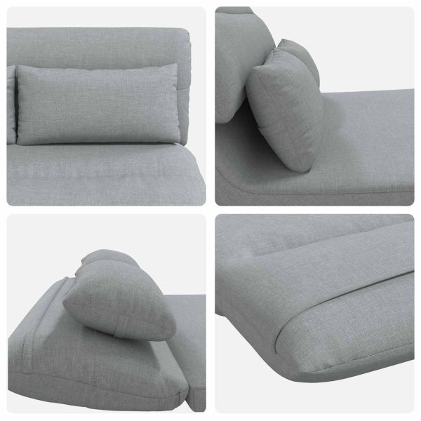 Подово кресло Светлосиво 110 x 82 x 55 см текстил