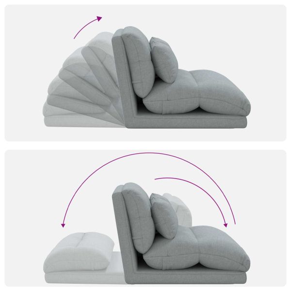 Подово кресло Светлосиво 110 x 82 x 55 см текстил