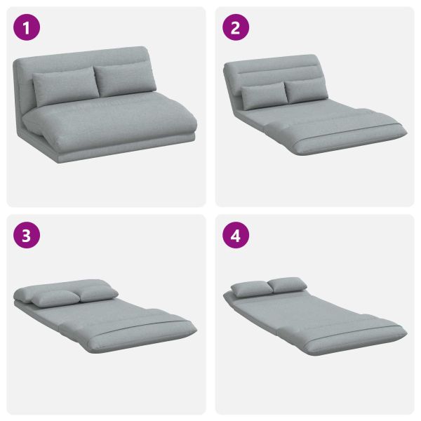 Подово кресло Светлосиво 110 x 82 x 55 см текстил