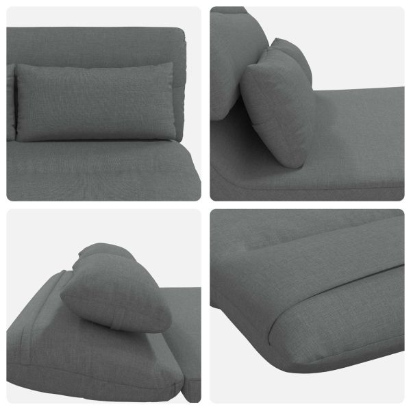 Подово кресло Тъмен сив 110 x 82 x 55 см текстил