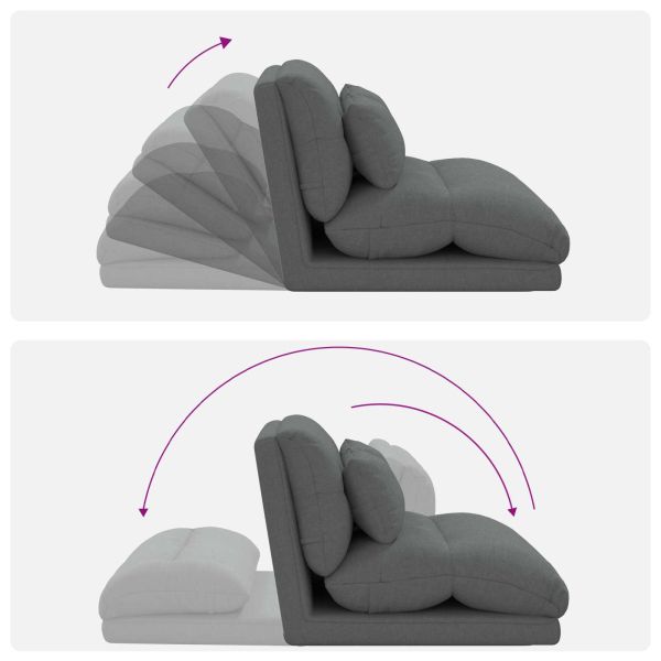 Подово кресло Тъмен сив 110 x 82 x 55 см текстил