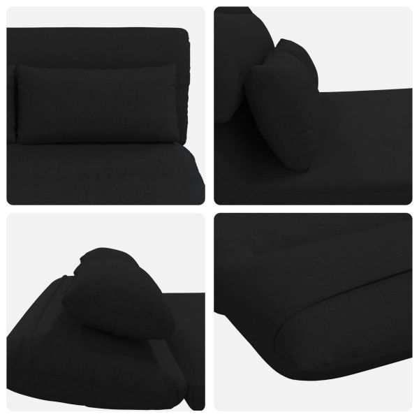 Подово кресло Черен 110 x 82 x 55 см текстил