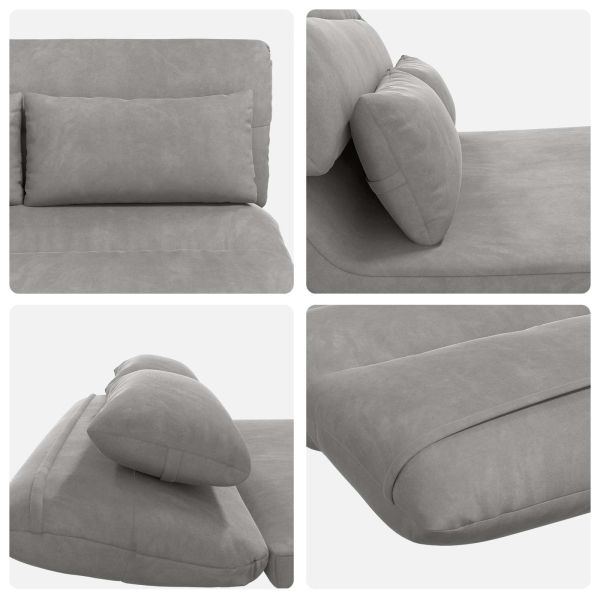 Подово кресло Светлосиво 110 x 82 x 55 см Кадифе