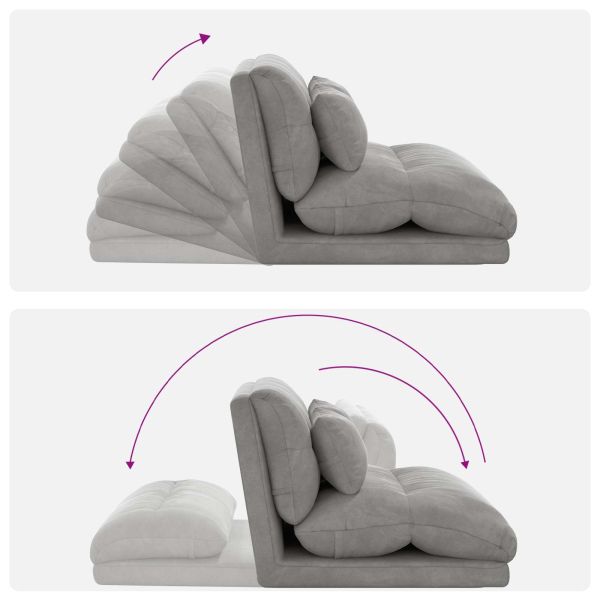 Подово кресло Светлосиво 110 x 82 x 55 см Кадифе