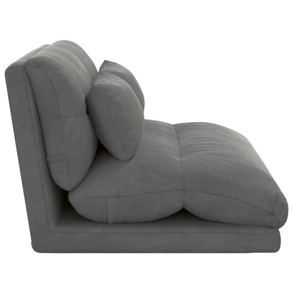 Подово кресло Тъмен сив 110 x 82 x 55 см Кадифе