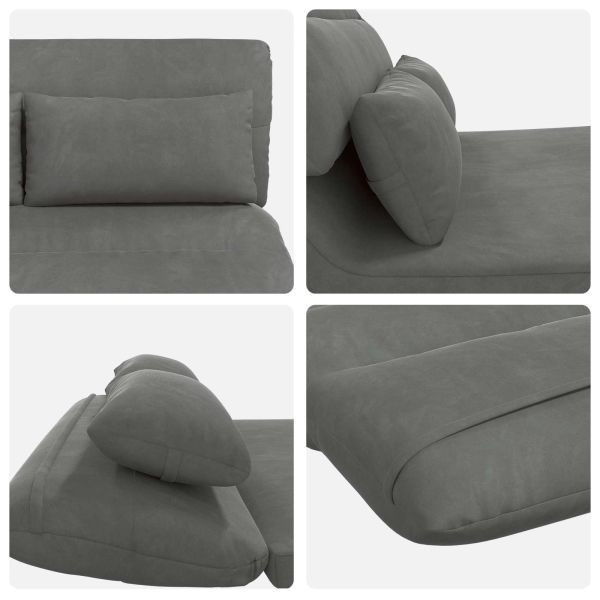 Подово кресло Тъмен сив 110 x 82 x 55 см Кадифе