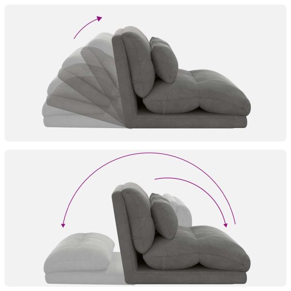 Подово кресло Тъмен сив 110 x 82 x 55 см Кадифе