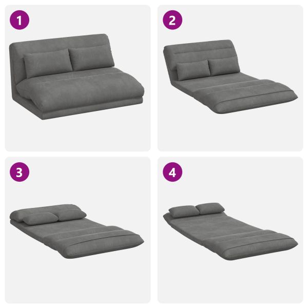 Подово кресло Тъмен сив 110 x 82 x 55 см Кадифе