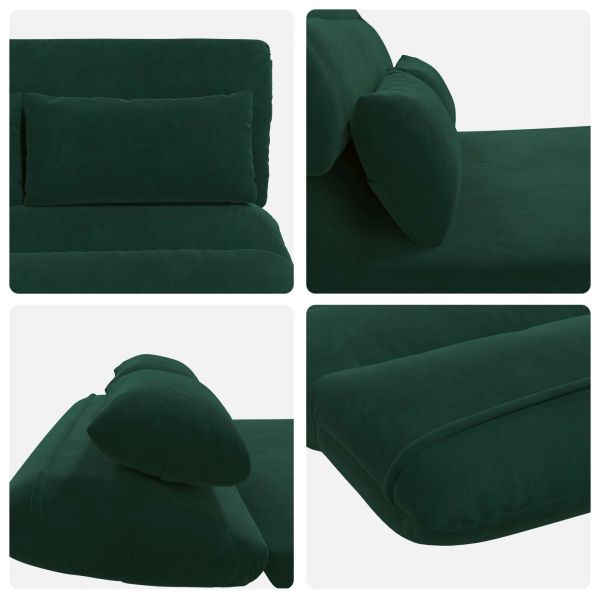Подово кресло Тъмен зелен 110 x 82 x 55 см Кадифе