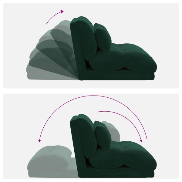 Подово кресло Тъмен зелен 110 x 82 x 55 см Кадифе
