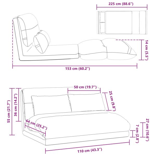 Подово кресло Розово 110 x 82 x 55 см Кадифе