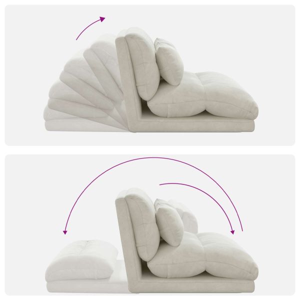 Подово кресло Крем 110 x 82 x 55 см Кадифе