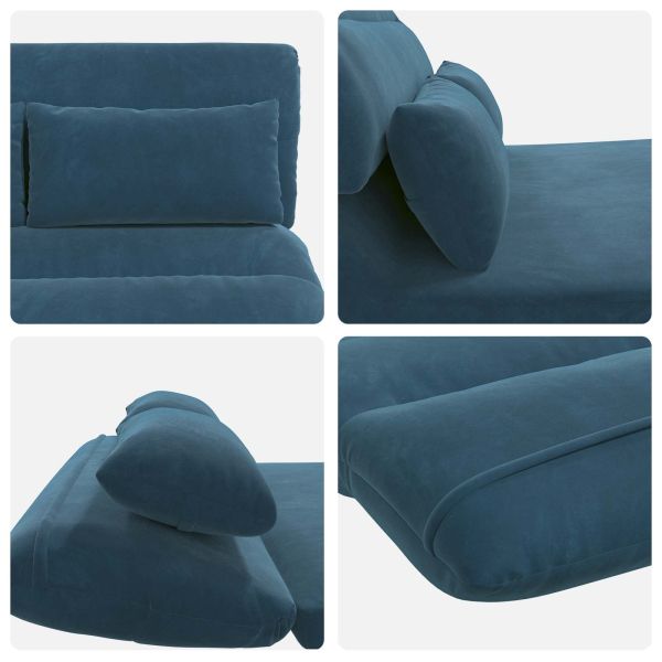 Подово кресло Синьо 110 x 82 x 55 см Кадифе