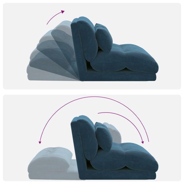 Подово кресло Синьо 110 x 82 x 55 см Кадифе