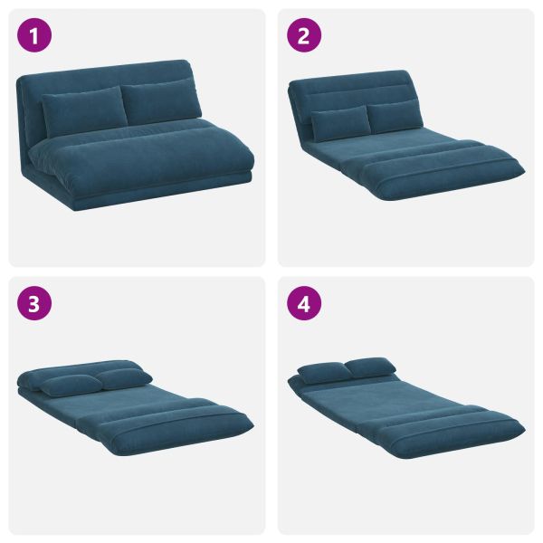 Подово кресло Синьо 110 x 82 x 55 см Кадифе