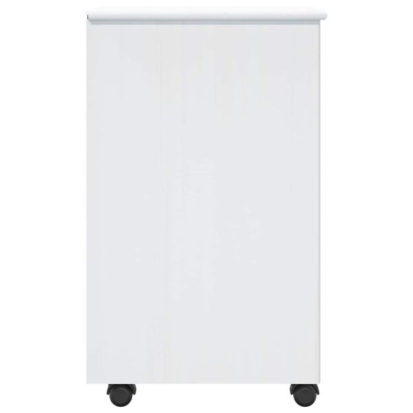 Плъзгащ кабинет с колело Бяло 34 x 39 x 65,5 cm Солиден бор