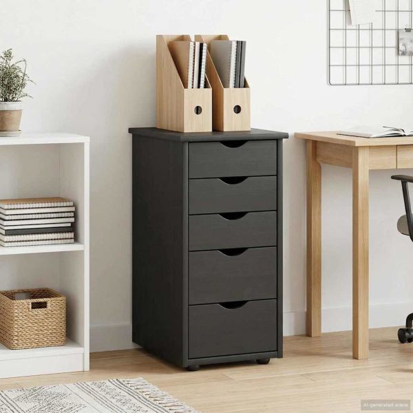 За шкафове Черно 34 x 39 x 61,5 см Солиден бор