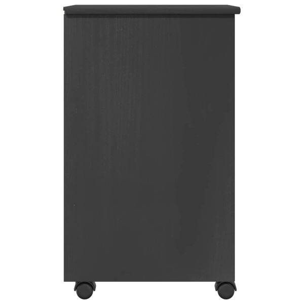 Плъзгащ кабинет с колело Сив 34 x 39 x 65,5 cm Масивна боровина