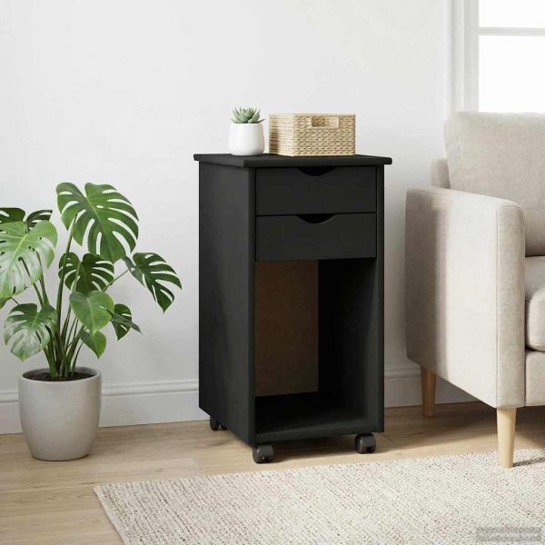 Плъзгащ кабинет Черен 34 x 39 x 65,5 cm Масивна боровина