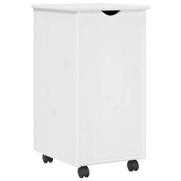 Плъзгащ кабинет с колело Бяло 34 x 39 x 65,5 cm Солиден бор