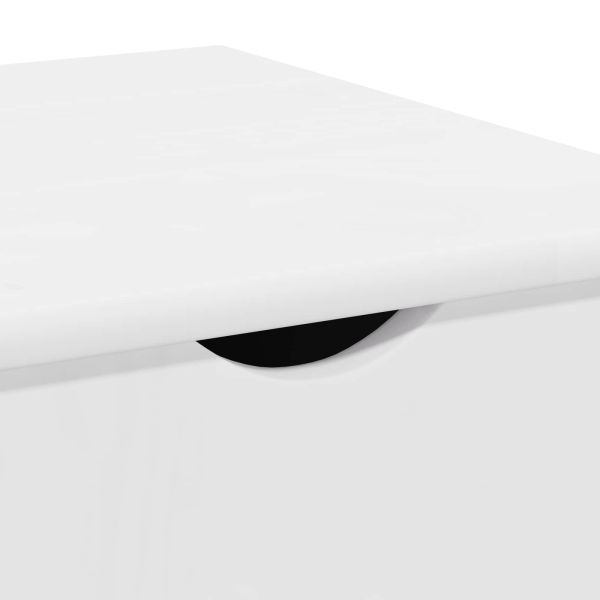 Плъзгащ кабинет с колело Бяло 34 x 39 x 65,5 cm Солиден бор