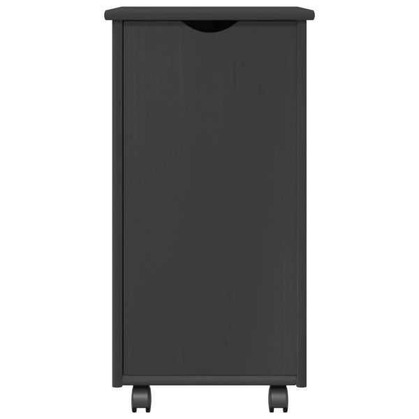 Плъзгащ кабинет с колело Сив 34 x 39 x 65,5 cm Солиден бор