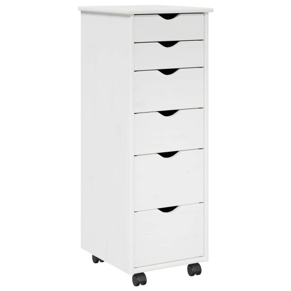 Плъзгащ кабинет с колело Бяло 34 x 39 x 93,5 см Солиден бор