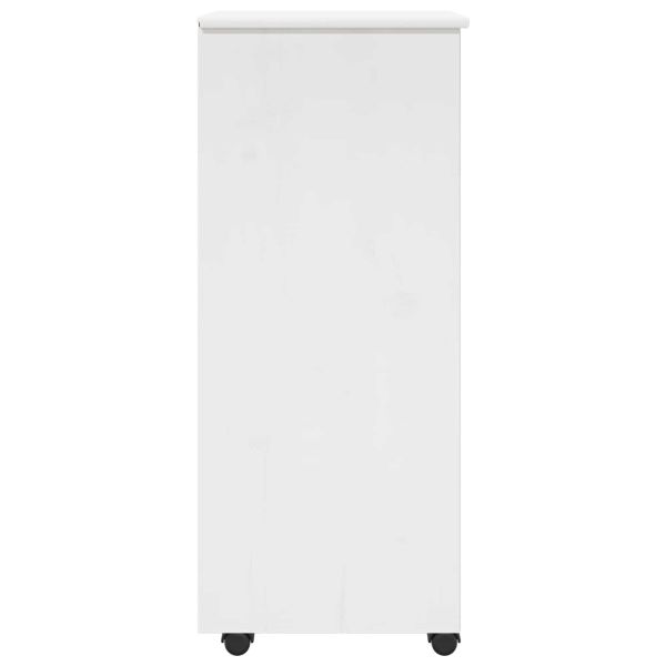 Плъзгащ кабинет с колело Бяло 34 x 39 x 93,5 см Солиден бор