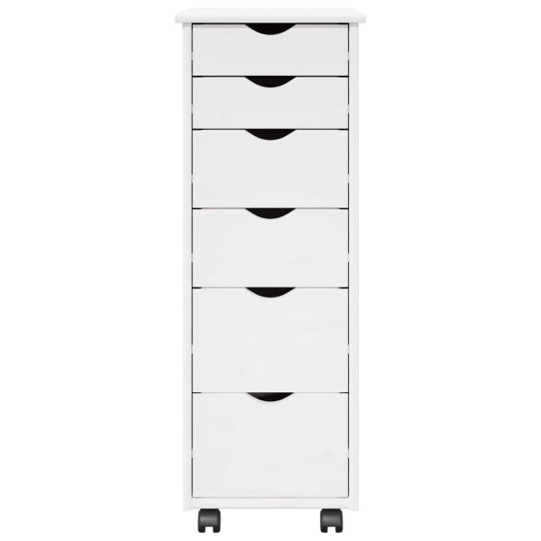 Плъзгащ кабинет с колело Бяло 34 x 39 x 93,5 см Солиден бор