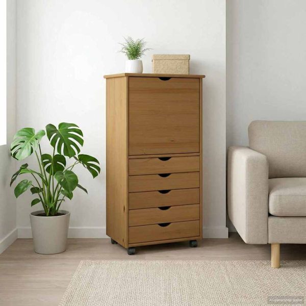 Плъзгащ кабинет Меден кафяв 53 x 39 x 103 cm Солиден бор