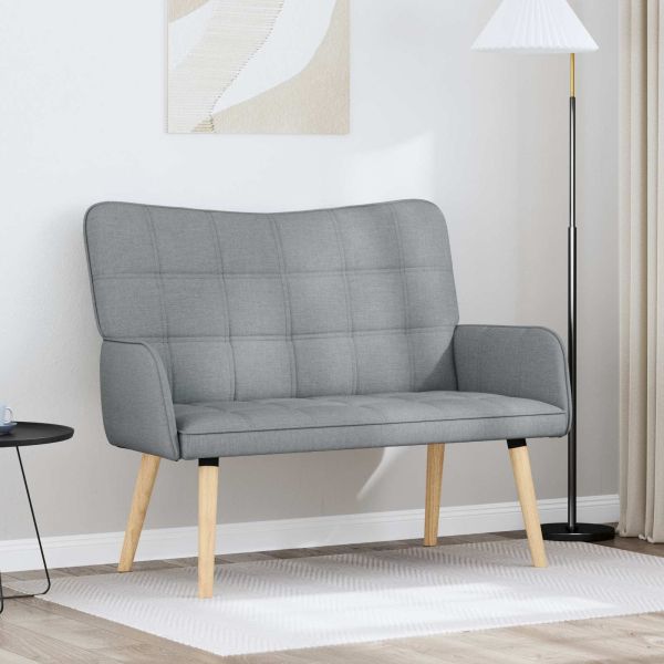 Диван с два места Светлосиво 115 x 61 x 87 см текстил