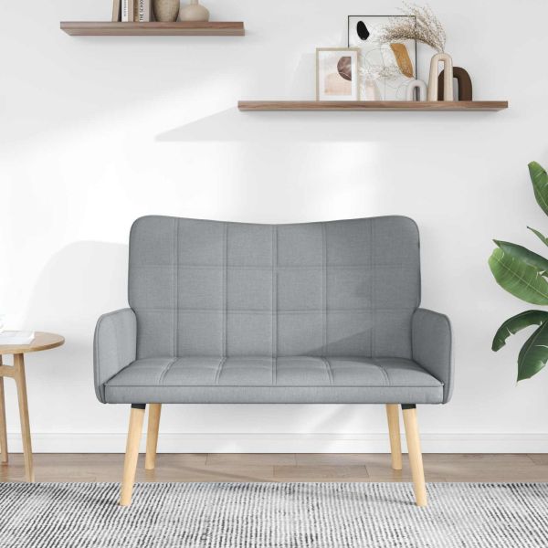 Диван с два места Светлосиво 115 x 61 x 87 см текстил