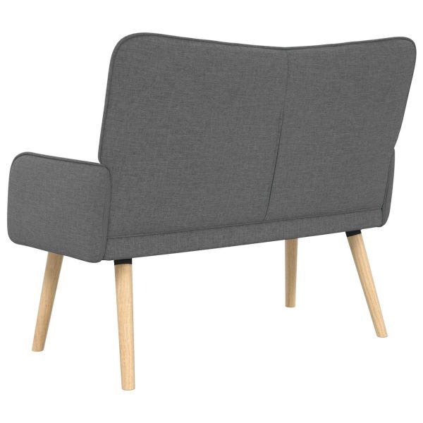 Диван с два места Тъмен сив 115 x 61 x 87 см текстил