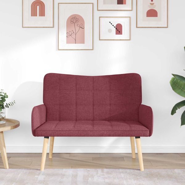 Диван с два места виненочервен 115 x 61 x 87 см текстил