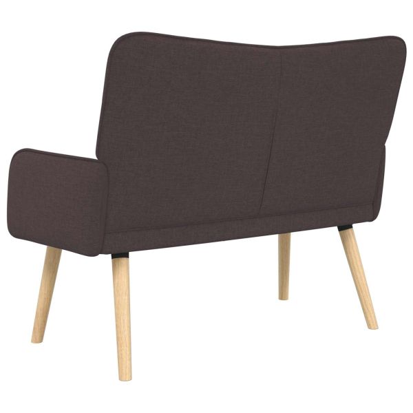 Диван с два места Тъмен кафяв 115 x 61 x 87 см текстил