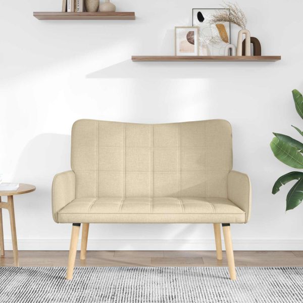 Диван с два места Крем 115 x 61 x 87 см текстил