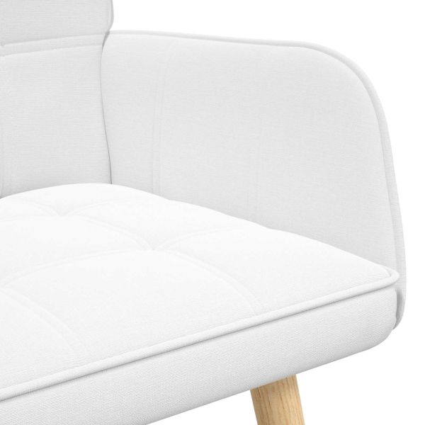 Диван с два места Бял 115 x 61 x 87 см текстил