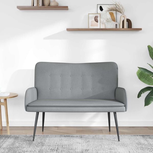 Двуместна софа Светлосиво 115 x 61 x 87 см текстил