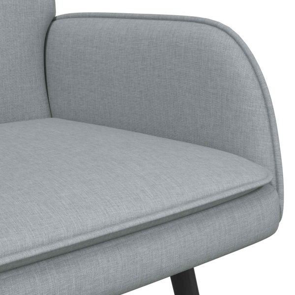 Двуместна софа Светлосиво 115 x 61 x 87 см текстил