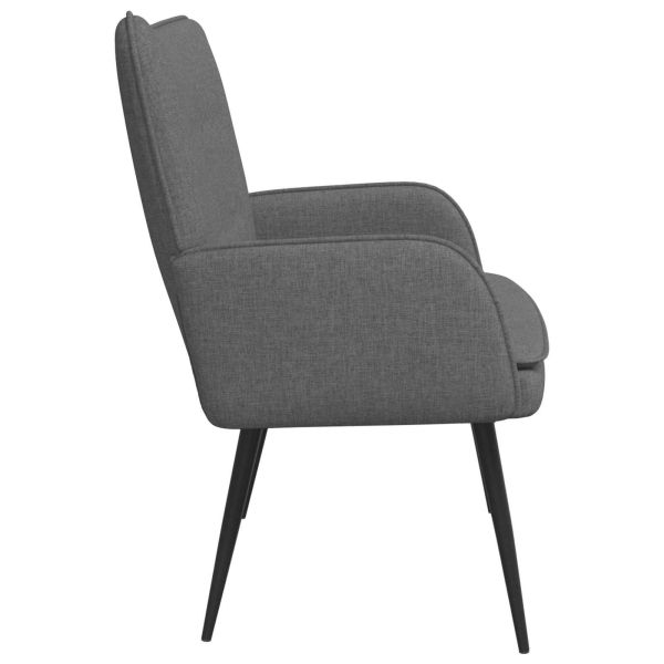 Двуместна софа Тъмен сив 115 x 61 x 87 см текстил