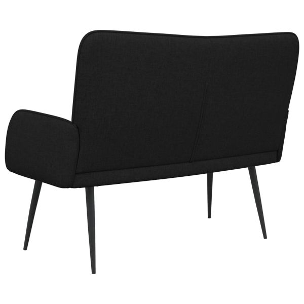 Двуместна софа Черен 115 x 61 x 87 см текстил
