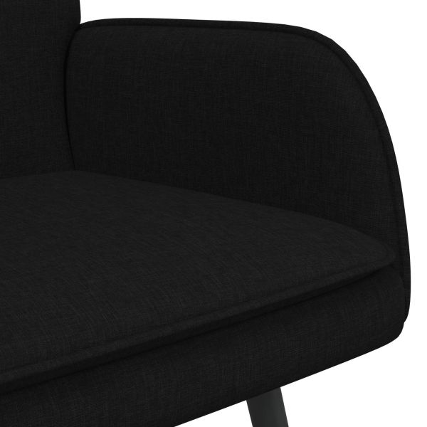 Двуместна софа Черен 115 x 61 x 87 см текстил