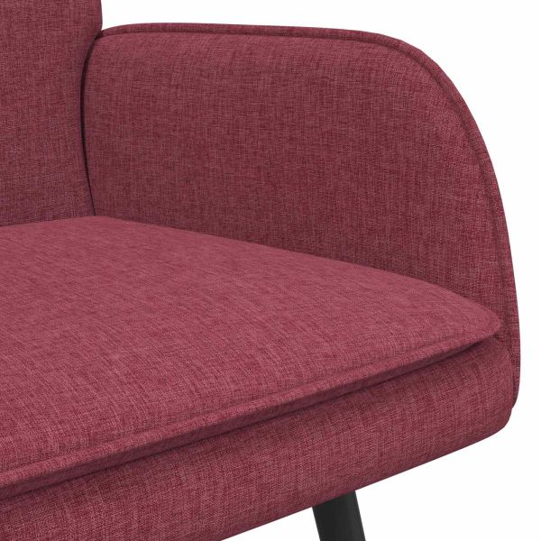 Двуместна софа виненочервен 115 x 61 x 87 см текстил