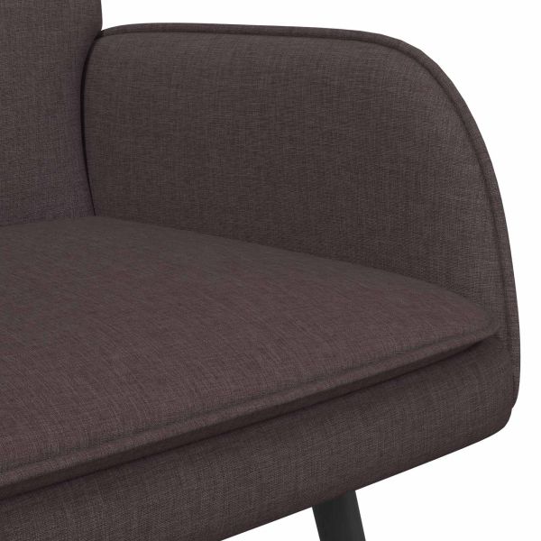 Двуместна софа Тъмен кафяв 115 x 61 x 87 см текстил