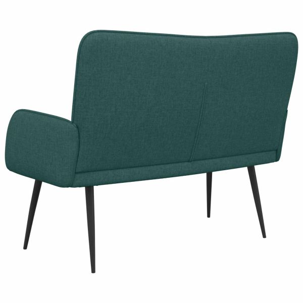 Двуместна софа Тъмен зелен 115 x 61 x 87 см текстил