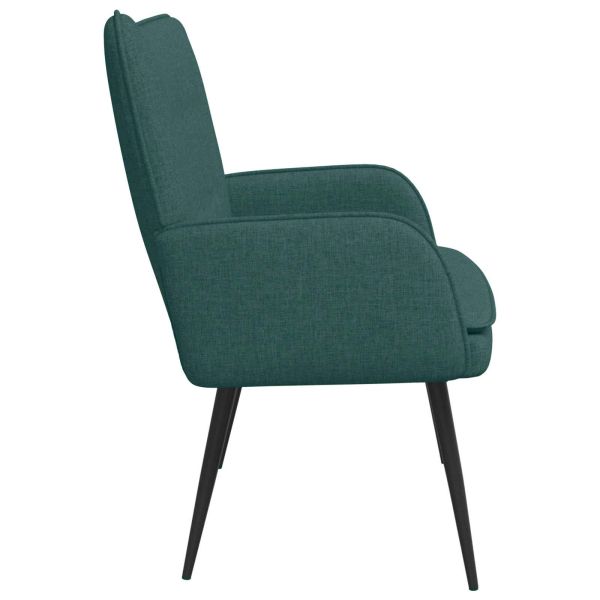 Двуместна софа Тъмен зелен 115 x 61 x 87 см текстил